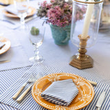 Peacoat Ticking Stripe Dinner Napkins