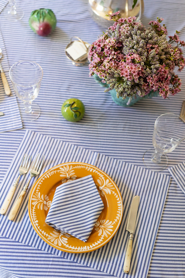 Peacoat Ticking Stripe Dinner Napkins