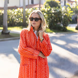 Oversized Dakota - Tangerine Zig Zag