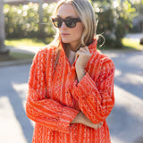 Oversized Dakota - Tangerine Zig Zag