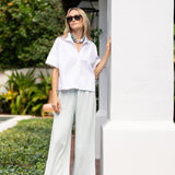 Obe Pant Linen - Pale Aqua