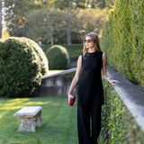 Sleeveless Metallic Tunic Top - Noir