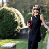 Sleeveless Metallic Tunic Top - Noir