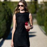 Sleeveless Metallic Tunic Top - Noir