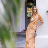 The JA Husband Shirt - Tobacco Diamond Bandana