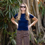 Tessa Pant Twill - Peacoat Cordoba Quatrefoil