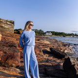 Somerset Wide Leg Pant - Wedgewood