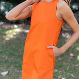 Serena Dress Cotton - Tangerine