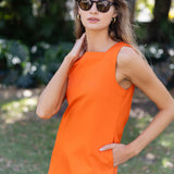 Serena Dress Cotton - Tangerine