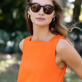 Serena Dress Cotton - Tangerine