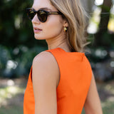 Serena Dress Cotton - Tangerine