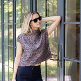 Tramell Top Dupioni - Noir Castillo Medallion