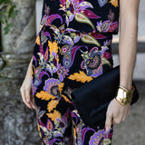 Jackie Pant Velvet - Noir Baroque Floral