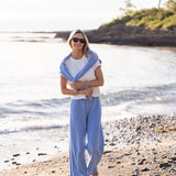Somerset Wide Leg Pant - Wedgewood