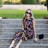 Jackie Pant Velvet - Noir Baroque Floral