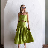 Circle Skirt Dupioni - Chartreuse