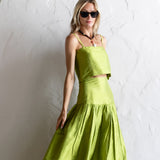 Circle Skirt Dupioni - Chartreuse