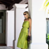 Circle Skirt Dupioni - Chartreuse