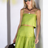 Circle Skirt Dupioni - Chartreuse
