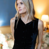 Tess Vest Velvet - Noir
