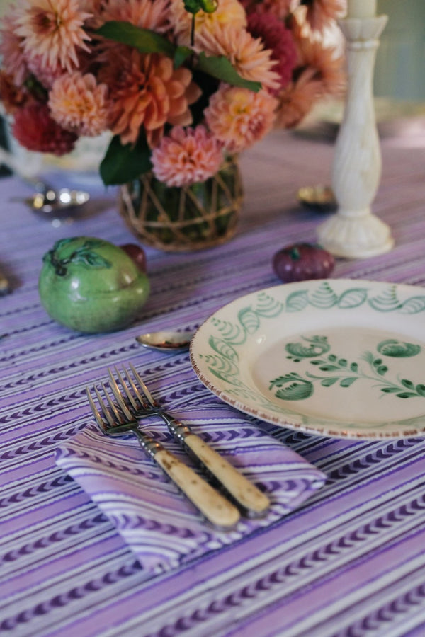 Lavender Stripe Tablecloth