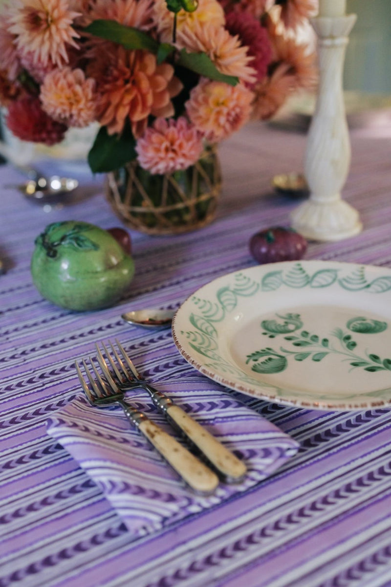 Lavender Stripe Dinner Napkins