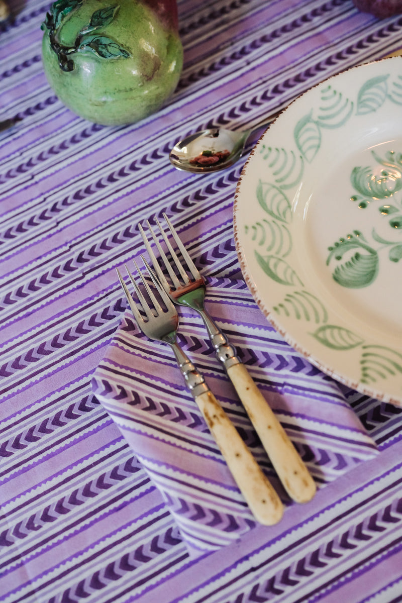 Lavender Stripe Dinner Napkins