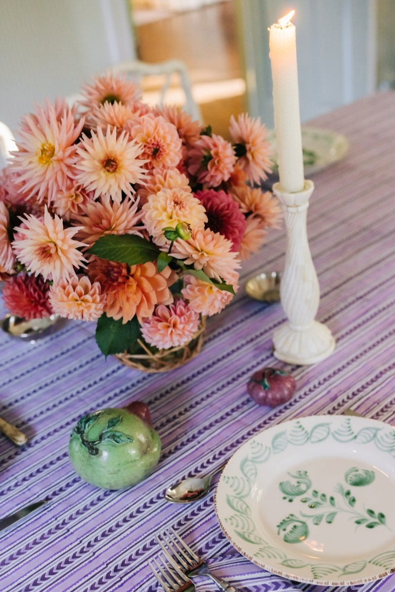 Lavender Stripe Tablecloth