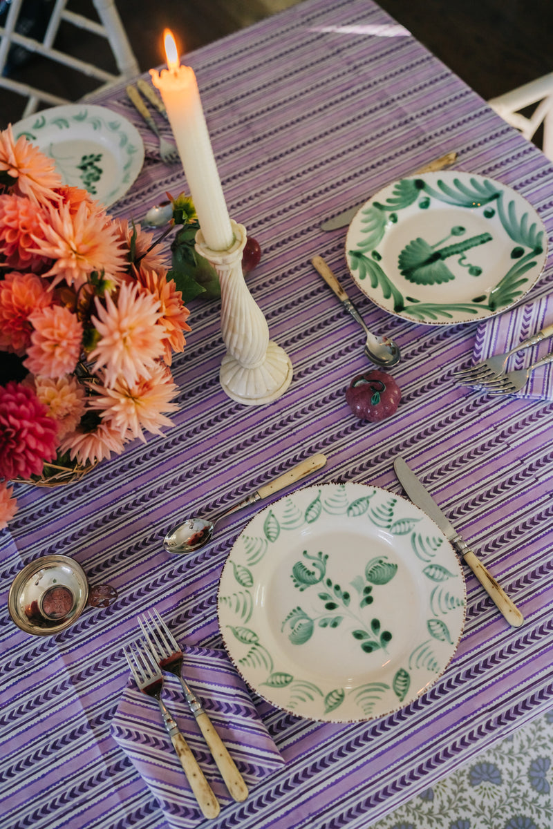 Lavender Stripe Dinner Napkins