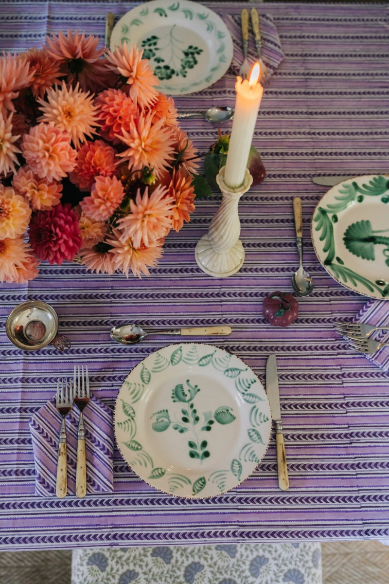 Lavender Stripe Tablecloth