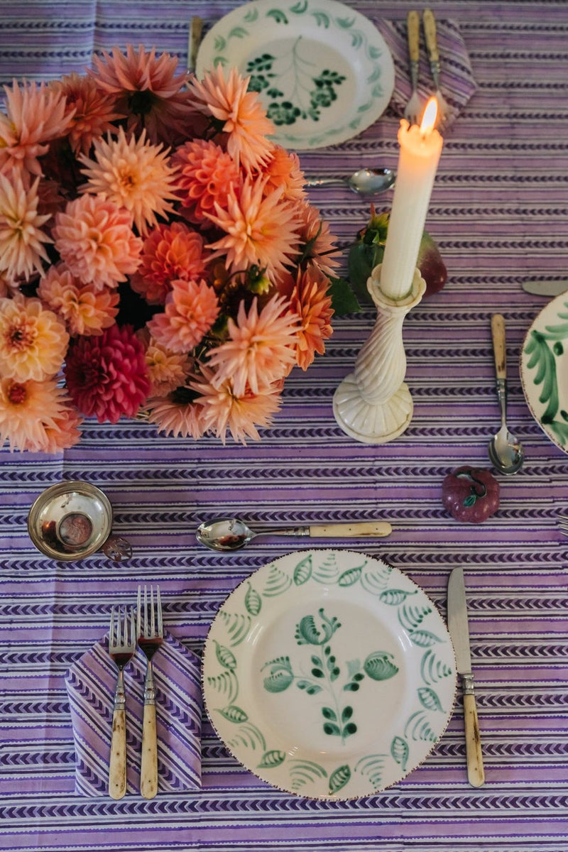 Lavender Stripe Dinner Napkins