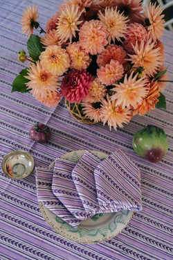 Lavender Stripe Dinner Napkins