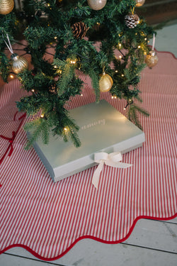 Rouge Ticking Stripe Tree Skirt