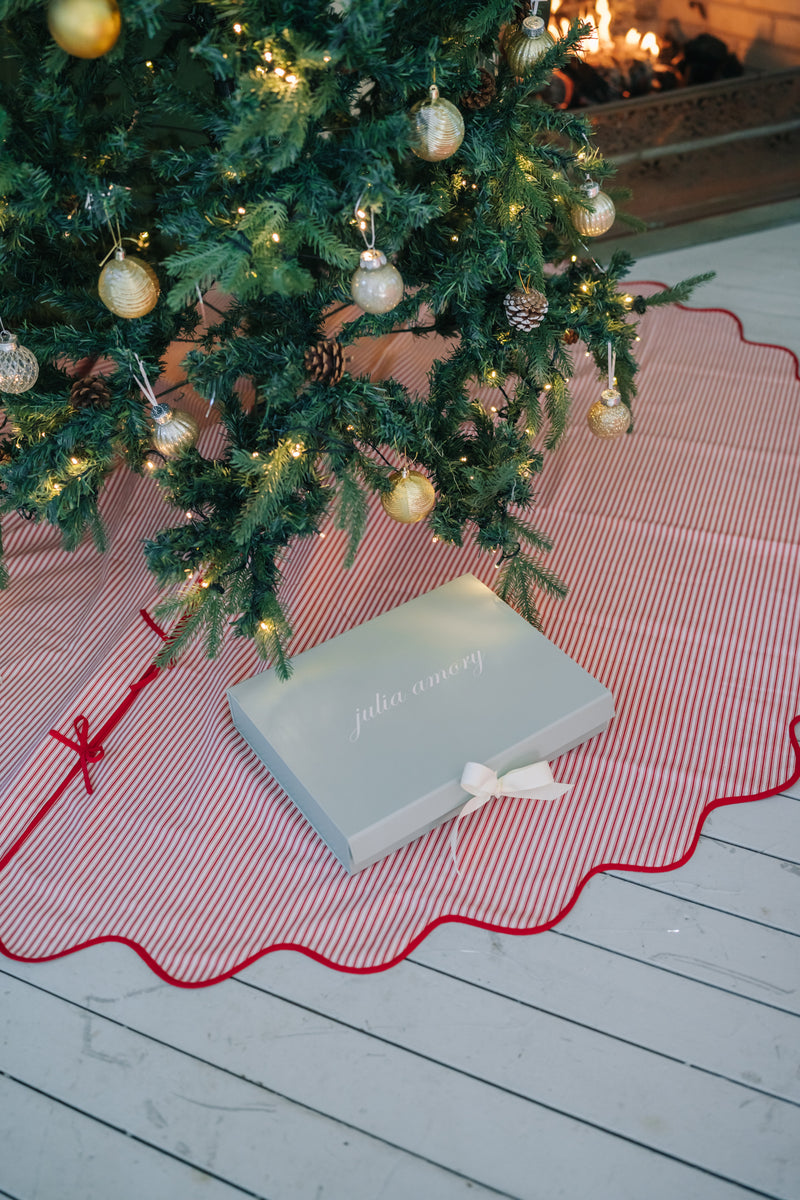 Rouge Ticking Stripe Tree Skirt