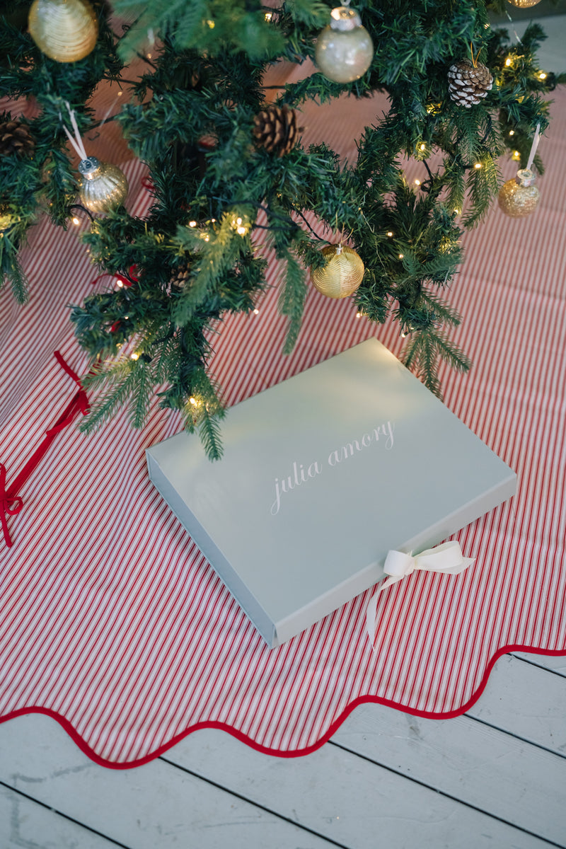 Rouge Ticking Stripe Tree Skirt