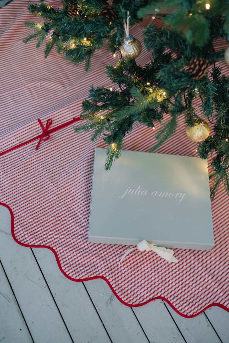 Rouge Ticking Stripe Tree Skirt