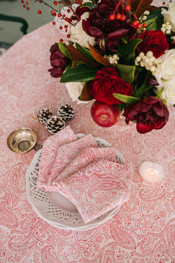 Rouge Paisley Dinner Napkins