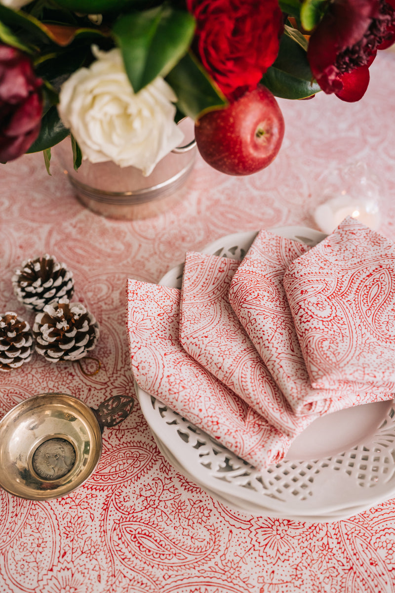 Rouge Paisley Dinner Napkins