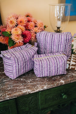 Lavender Stripe Toiletry Set