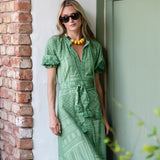 Zoe Dress - Sage Tangier Patchwork