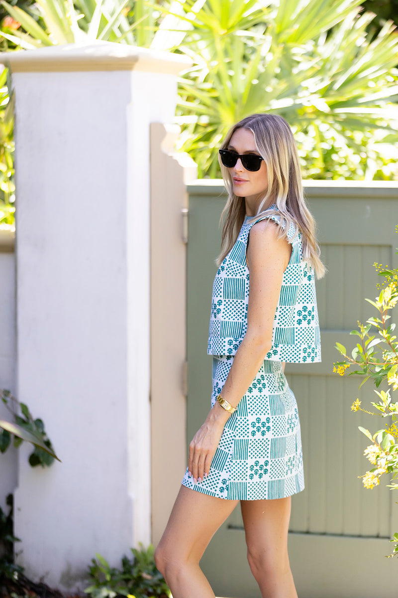 Gidget Mini Skirt - Jade Patchwork