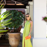 Camille Dress Linen - Chartreuse