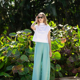 Beatriz Pant Linen - Dusty Aqua