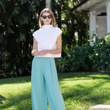 Beatriz Pant Linen - Dusty Aqua