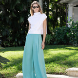 Beatriz Pant Linen - Dusty Aqua