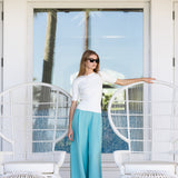 Beatriz Pant Linen - Dusty Aqua
