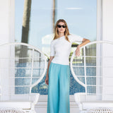 Beatriz Pant Linen - Dusty Aqua