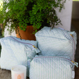 Pistachio Ticking Stripe Toiletry Set