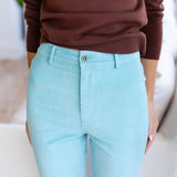 Bell Pant Corduroy - Dusty Aqua