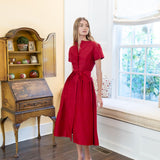 Kate Dress Dupioni - Cranberry